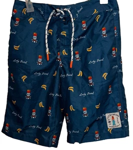 Lucky Brand Boys Board Shorts size 18 Skull Pineapple Blue Green Swimming - Picture 1 of 4