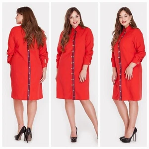 RED WOMEN PLUS SIZE DRESS - Picture 1 of 11