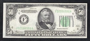 FR. 2102-F 1934 $50 FRN FEDERAL RESERVE NOTE ATLANTA, GA CHOICE UNCIRCULATED - Picture 1 of 2