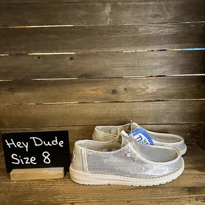 Nuevo $69 Mujer Hey Dude Wendy Disco Lentejuelas Zapato Informal Talla 8 - Imagen 1 de 6