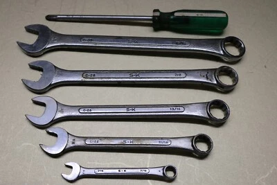 Juego de llaves de extremo abierto mecánico S-K / extremo cerrado 12pt 5 piezas con destornillador 15/16,7/8 Foto 1 de 4