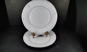 " CLEARANCE " SET 3 Royal Doulton carnation DINNERPLATES 10.5IN SILVER TRIM New - Picture 1 of 6