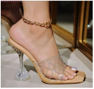 Cape Robbin Heels NWOB Eli Clear Cnderella Transparent Open Toe Womens Size 7.5 - Image 1 of 4