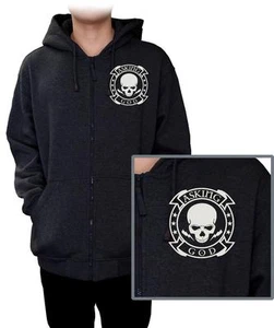 New MEN PRINTED "SKULL-ASKING GOD" FUNNY Hooded Hoodie HEAVY WEIGHT Sweat Shirt - Picture 1 of 13