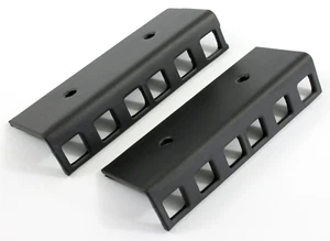 Tiras de acero de 2 x 2u 19" pulgadas acabado negro mate *2 mm de espesor* audio de estudio - Imagen 1 de 3