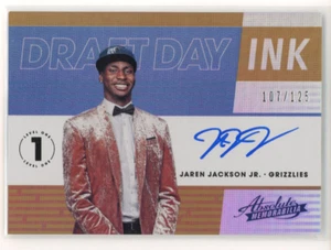 JAREN JACKSON JR 2018-19 Panini Absolute DRAFT DAY TINTA AUTOMÁTICA NOVATO RC #d/125!! - Imagen 1 de 2