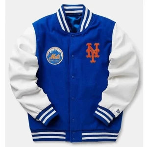 New Era MLB Wordmark Varsity Jacket NY Mets Jacket | FAST SHIP | PERFECT GIFT |. - Picture 1 of 10