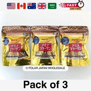 Meiji Amino Collagen Premium Powder 28 days 196 g (6.91 oz), Pack of 3