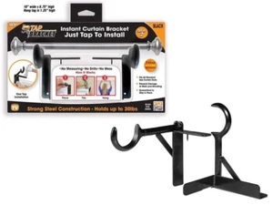 Tap Bracket #TBBLACK-MC6 Black Steel Curtain Bracket 30 lb. Spark Innovators - Picture 1 of 3
