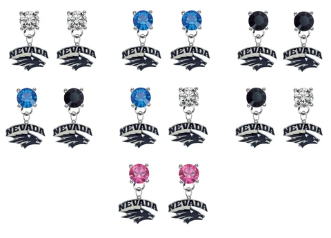 Nevada Wolf Pack Crystal Bling Earrings Stud Post Dangle - Mix & Match Colors Cover