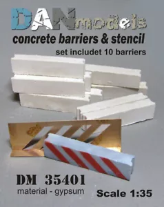 Dan Models 35401 - 1/35 Concrete Barriers. Set for a Roadblock Material - Gypsum - Picture 1 of 12