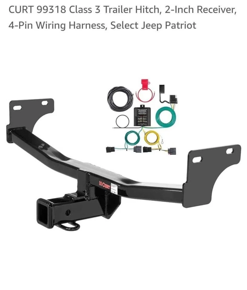 Engate de reboque novo na caixa Curt classe 3 com receptor de 2 polegadas para Jeep Patriot  - Imagem 1 de 4