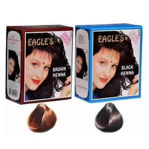 New 2 boxes Eagle's Henna 12pouches x 10g in Black & Brown Hair Natural Dye - Picture 1 of 7