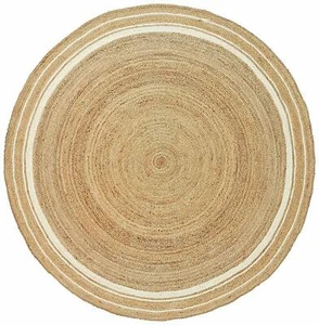 Rug Jute Round Natural Carpet Braided Jute Area Rug Farmhouse Rustic Look Rug - Picture 1 of 9