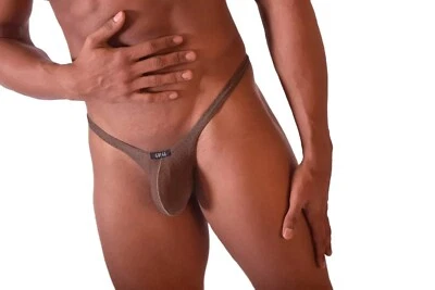 Gregg Homme Thong STRIP Sheer Olive R148004 29 - Image 1 of 4