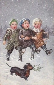 "Imán de refrigerador vintage Dachshund 2 1/2x 3 1/2" - Imagen 1 de 1