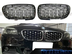 CHROME DIAMOND GRILLE FIT 2011 2012 to 2016 BMW F11 F10 5 SERIES SEDAN WAGON USE - Picture 1 of 4