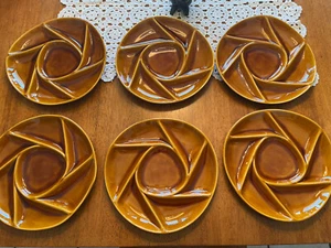 Vintage LONGCHAMP CHANTILLY Set of 6 fondue divided Plates French - Picture 1 of 6