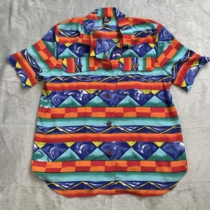 Ali Miles Petites Shirt 10P Womens Multicolor Retro Blouse Artsy Vintage - Picture 1 of 6
