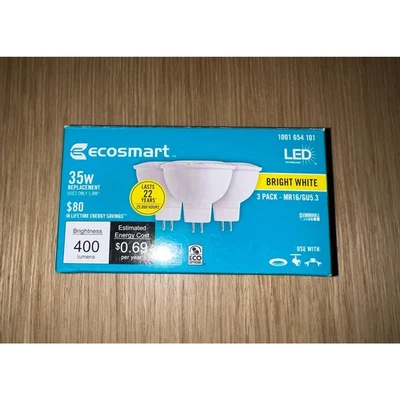 ECOSMART 35W Equivalent Bright White MR16 GU5.3 Dimmable LED Light Bulb (3-Pack) - Image 1 of 4