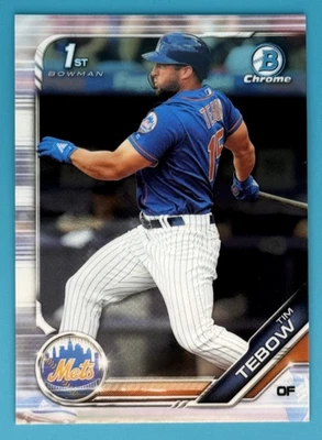Tim Tebow (RC) 2019 Bowman Chrome Prospects 1st Bowman #BCP-156 METS - Image 1 of 2