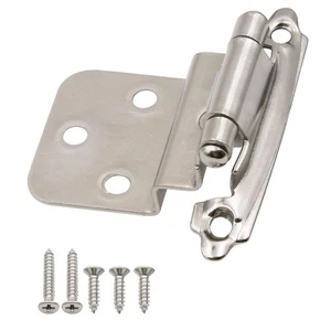 3/8 inch Offset Inset Cabinet Hinges, Self Closing Inset Satin Nickel Kitchen... - Foto 1 di 7