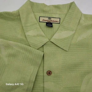 Tommy Bahama Silk Shirt Mens XL Relax Palm Tree Print Button Down Camp - Picture 1 of 7