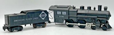 Gilbert American Flyer S Gauge 21165 4-4-0 Erie Loco/Tender - Runs Well - Image 1 of 4