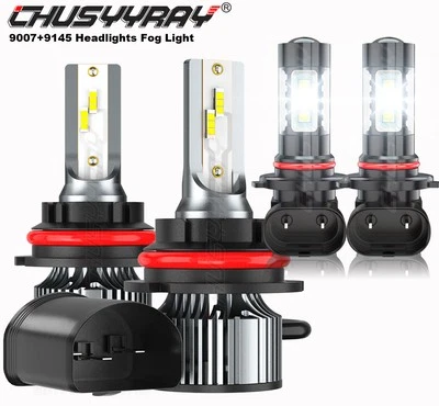 4x Kit de luces antiniebla LED combinadas de faros antiniebla 6000K para Mazda B3000 2000-2008 9007+9145 Foto 1 de 4