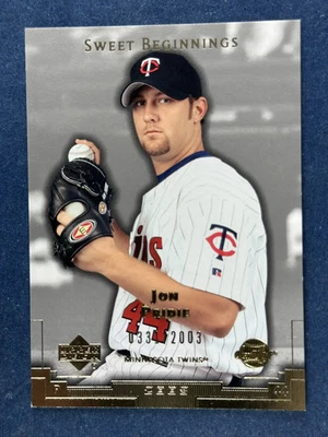 2003 Upper Deck Sweet Spot #135 Jon Pridie Twins /2003 - Image 1 of 2