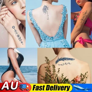 15Pcs Semi Permanent Tattoos Letter Series Realistic Tattoos for Men and Women H - Picture 1 of 21