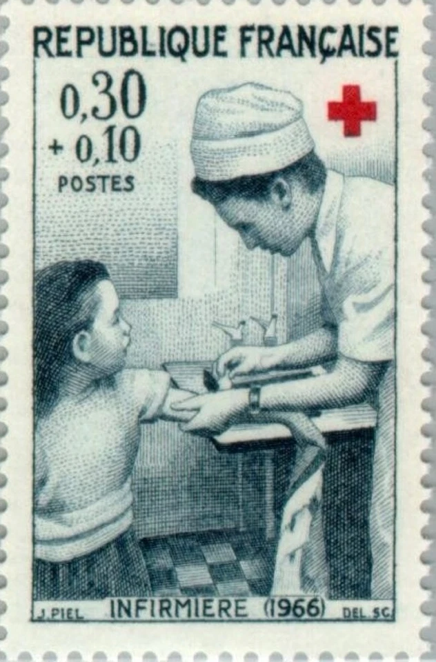 France #YT1509 MNH 1966 Nurse Uniform Red Cross [B403] - Image 1 of 1