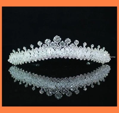 EXQUISITE RHINESTONE TIARA HEADBAND BRIDAL WEDDING H319 - Image 1 of 4