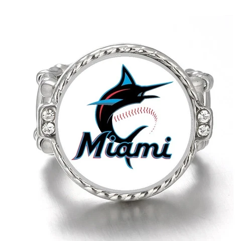 Miami Marlins Womens Adjustable Silver Crystal Acccent Ring w Gift Pkg D12 Cover