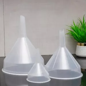 8/14/18cm Clear Plastic Funnel Kitchen Garage Car Oil Water fuel Spout Liquid - Picture 1 of 7