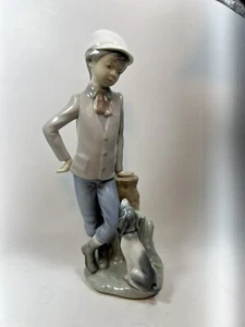 NAO By Lladro, Affectionate Puppy Dog With Young Boy Glossy Sculpture Numbered - Picture 1 of 18