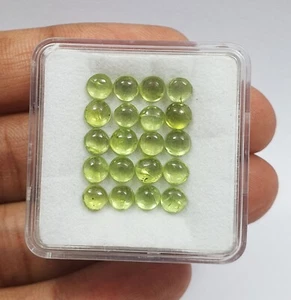 22 Pcs Natural Peridot AAA Green Round Cabochon Lot AAA Quality Loose 4-4.7 MM - Picture 1 of 6
