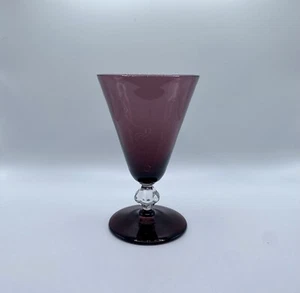 Vintage MCM Bryce Amethyst Purple 4.5”Wine Glass (1) Crystal Stem (B) - Picture 1 of 7