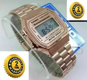 Genuine CASIO Retro Classic Unisex Digital Steel Rose Gold Watch- A168WG-9EF - Picture 1 of 3