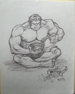 Hulk Original Art,  Pencil Drawing Signed by David Witt - Picture 1 of 1