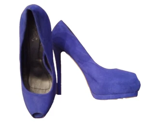 Qupid blue peep toe stiletto - Picture 1 of 3