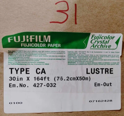 Papel fotográfico película Fuji FUJIFILM FUJICOLOR cristal tipo archivo CA LUSTRE 30"x164' Foto 1 de 4