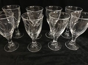 8 NORITAKE Goblets Sweet Swirl Water Wine Glasses 12 Ounce 1980s Vintage - Picture 1 of 5