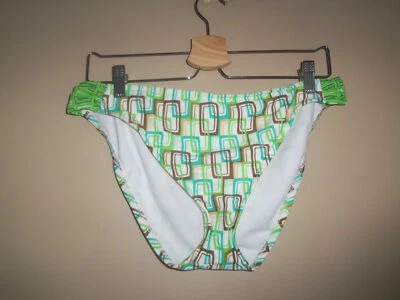 NUEVO CON ETIQUETAS MERONA VERDE BLANCO MARRÓN GEOMÉTRICO TANKINI BIKINI PARTE INFERIOR TRAJE DE BAÑO XL Foto 1 de 4