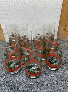 Set bicchieri vintage 11 bicchieri natalizi Libbey Holly & Berries vacanza 16 oz - Foto 1 di 9