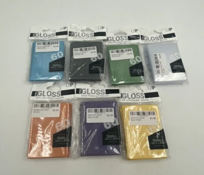 60 Ultra Pro Brillo Deck Protector Pequeña Tarjeta Funda Personalizada Paquete de 7 Colores Foto 1 de 4