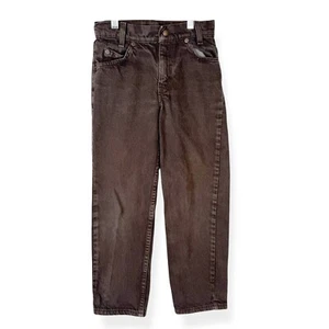 Vintage 90s Levi's 550 Orange Tab Jeans Size 9 Kids Brown Denim Made in USA - Picture 1 of 11