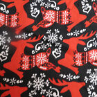 Cotton Quilt Fabric Reindeer Christmas Red Black 34" x 44" Craft Material #799