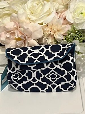 WAVERLY COSMETIC TRAVEL BAG - Navy/White - Small - NWT - Imagem 1 de 2