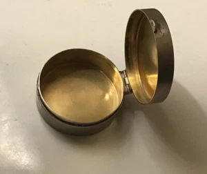 Vintage 925 Sterling Silver Trinket Pill Box Umbrella Rock Logo 23gm Gold Inside - Picture 1 of 7